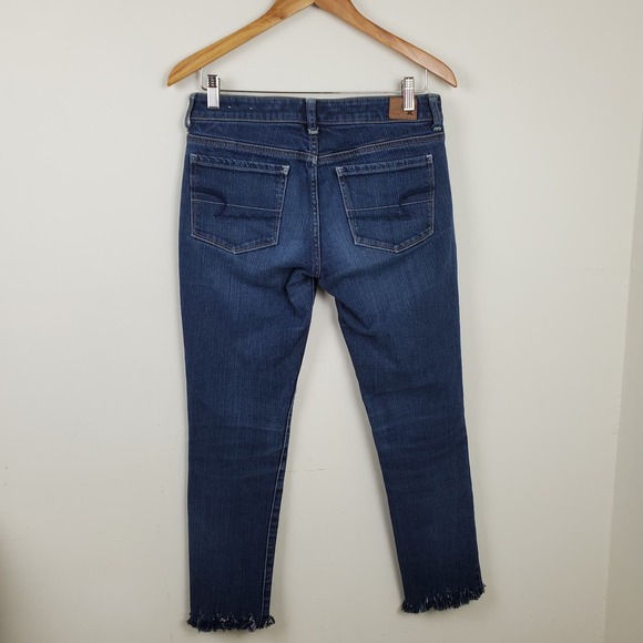 American Eagle |  Star Graphic Jeans Skinny Stretch Frayed Hem Women's Size 6 - Picture 9 of 16